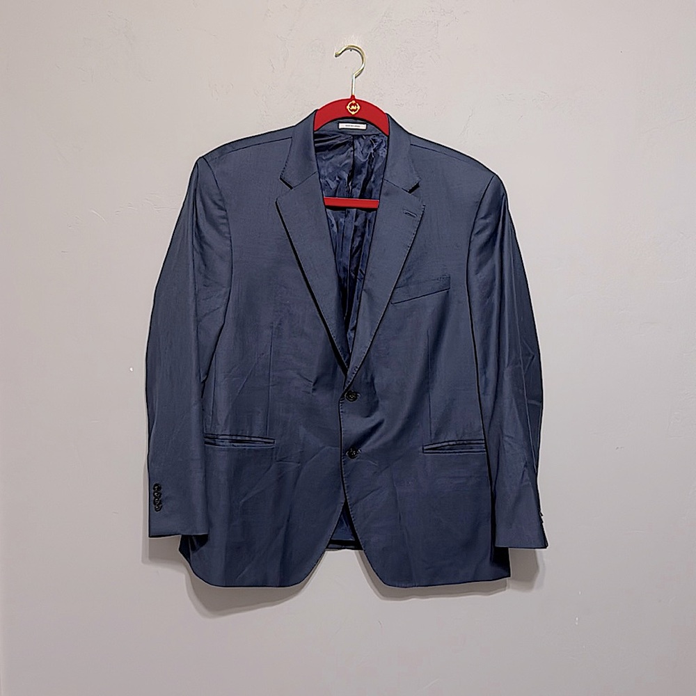 Peter Millar Classic Fit 48R Blue Wool Suit Coat EUC